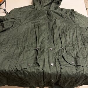 Torrid Sheer Olive Hooded Jacket 3X